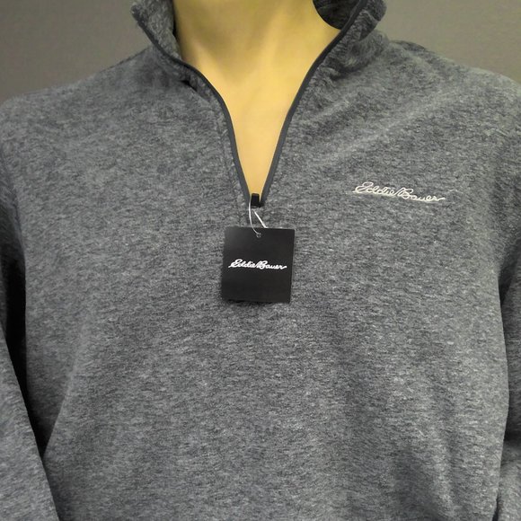 NEW Eddie Bauer Mr. LS Fast Fleece 1/4 Zip Hoodie Gray Men's Large NWT - Picture 3 of 8